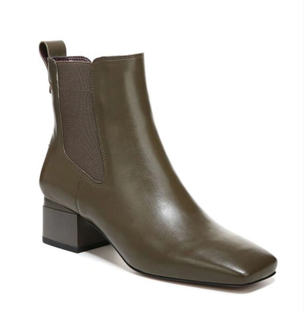 Franco Sarto Waxton Chelsea Boot Olive Green Leather Size 6.5 NIB Square Toe